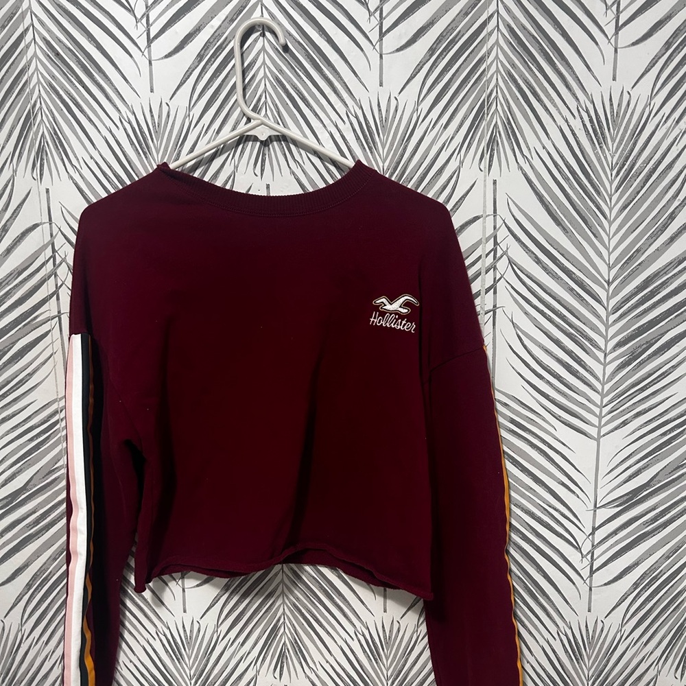 Hollister Women's Burgundy Cropped Top